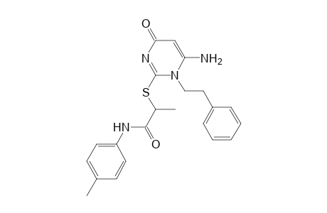 2-(6-amino-4-oxo-1-phenethylpyrimidin-2-yl)sulfanyl-N-(4-methylphenyl)propanamide