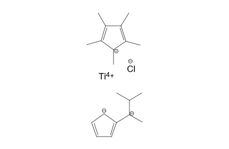 titanium(IV) 1,2,3,4,5-pentamethylcyclopenta-2,4-dien-1-ide 2-(3-methylbutan-2-id-2-yl)cyclopenta-2,4-dien-1-ide chloride