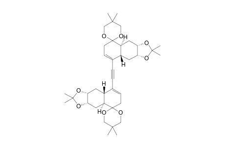(3'aR,4'aS,8'aS,9'aS)-5'-[2-[(3'aR,4'aS,8'aS,9'aS)-2',2',5,5-tetramethyl-5'-spiro[1,3-dioxane-2,8'-4,4a,7,8a,9,9a-hexahydro-3aH-naphtho[6,7-d][1,3]dioxole]yl]ethynyl]-2',2',5,5-tetramethylspiro[1,3-dioxane-2,8'-4,4a,7,8a,9,9a-hexahydro-3aH-naphtho[2,3-d][1,3]dioxole]