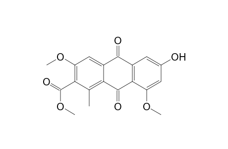 2-Anthracenecarboxylic acid, 9,10-dihydro-6-hydroxy-3,8-dimethoxy-1-methyl-9,10-dioxo-, methyl ester