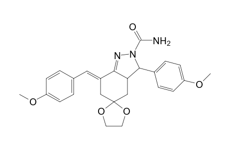 7-(4-Methoxybenzylidene)-3-(4-methoxyphenyl)-3a,4,6,7-tetrahydrospiro[indazole-5,2'-[1,3]dioxolane]-2(3H)-carboxamide