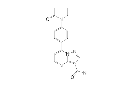 7-[4-(N-ACETYL-N-ETHYL)-AMINOPHENYL]-3-CARBOXAMIDOPYRAZOLO-[1,5-A]-PYRIMIDINE
