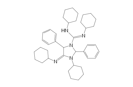 1-Imidazolidinecarboximidamide, N,N',3-tricyclohexyl-4-(cyclohexylimino)-2,5-diphenyl-