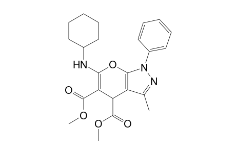 Dimethyl 6-(cyclohexylamino)-1,4-dihydro-3-methyl-1-phenylpyrano[2,3-c]pyrazole-4,5-dicarboxylate