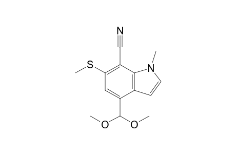 7-Cyano-4-(dimethoxymethyl)-1-methyl-6-(methylthio)indole