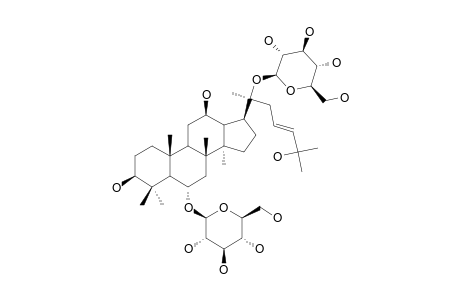 6-O-BETA-D-GLUCOPYRANOSYL-20-O-BETA-D-GLUCOPYRANOSYL-3-BETA,6-ALPHA,12-BETA,20(S),25-PENTAHYDROXYDAMMAR-23-ENE