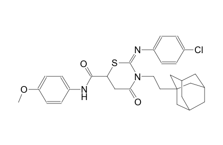 2H-1,3-thiazine-6-carboxamide, 2-[(4-chlorophenyl)imino]tetrahydro-N-(4-methoxyphenyl)-4-oxo-3-(2-tricyclo[3.3.1.1~3,7~]dec-1-ylethyl)-, (2E)-