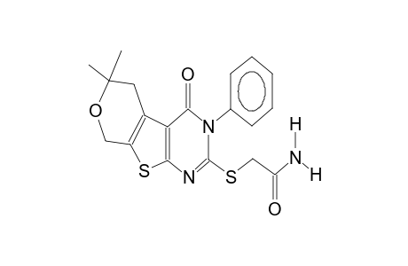 2-carbamoylmethylthio-3-phenyl-4-oxo-6,6-dimethyl-3,4,6,6-tetramethyl-3,4,5,6-tetrahydro-8H-pyrimidino[4,5-b]pyrano[4,3-d]thiophene