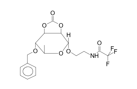2-TRIFLUOROACETAMIDOETHYL 4-O-BENZYL-2,3-O-CYCLOCARBONYL-ALPHA-L-RHAMNOPYRANOSE