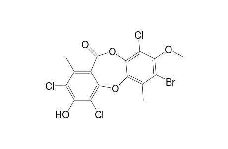 11H-Dibenzo[b,e][1,4]dioxepin-11-one, 7-bromo-2,4,9-trichloro-3-hydroxy-8-methoxy-1,6-dimethyl-
