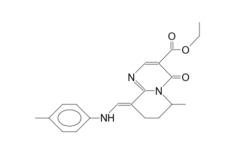 (E)-9-(4-Tolylamino-methylene)-3-carboxyethyl-6-methyl-6,7,8,9-tetrahydro-4H-pyrido(1,2-A)pyrimidin-4-one
