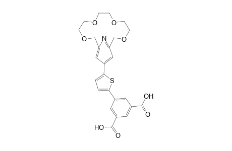 5-[5-(3,6,9,12-tetraoxa-18-azabicyclo[12.3.1]octadeca-1(17),14(18),15-trien-16-yl)-2-thienyl]benzene-1,3-dicarboxylic acid