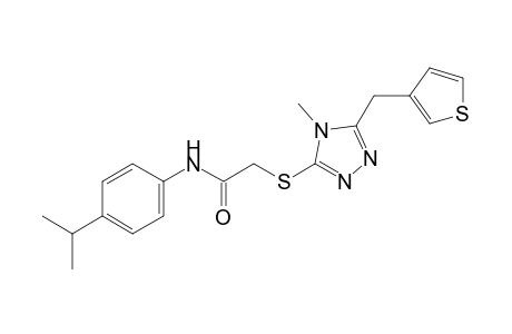 4'-isopropyl-2-{[4-methyl-5-(3-thenyl)-4H-1,2,4-triazol-3-yl]thio}acetanilide