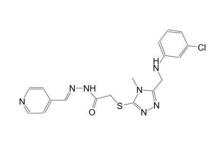 2-({5-[(3-chloroanilino)methyl]-4-methyl-4H-1,2,4-triazol-3-yl}sulfanyl)-N'-[(E)-4-pyridinylmethylidene]acetohydrazide