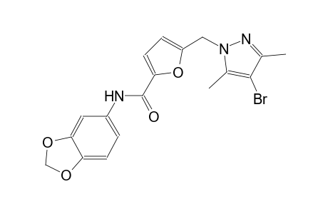 N-(1,3-benzodioxol-5-yl)-5-[(4-bromo-3,5-dimethyl-1H-pyrazol-1-yl)methyl]-2-furamide