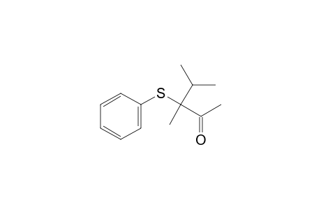 2-Pentanone, 3,4-dimethyl-3-(phenylthio)-