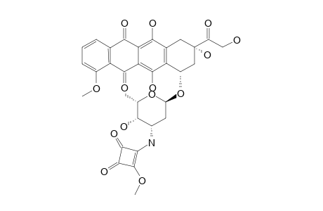 (7S,9S)-7-[(2R,4S,5S,6S)-4-[(3,4-diketo-2-methoxy-1-cyclobutenyl)amino]-5-hydroxy-6-methyl-tetrahydropyran-2-yl]oxy-9-glycoloyl-6,9,11-trihydroxy-4-methoxy-8,10-dihydro-7H-tetracene-5,12-quinone