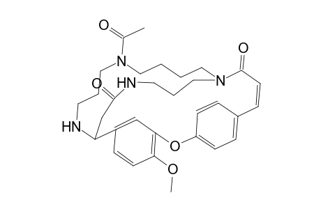 7-Oxa-15,20,24,27-tetraazatetracyclo[13.9.6.2(8,11).1(2,6)]tritriaconta-2,4,6(33),8,10,12,31-heptaene-14,26-dione, 20-acetyl-5-methoxy-, [s-(Z)]-