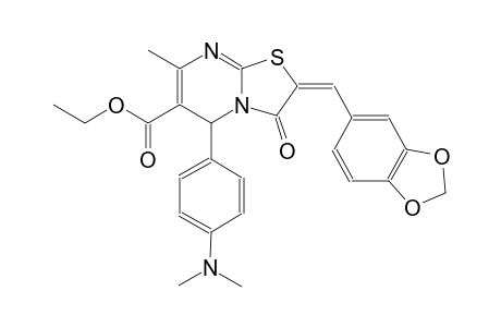 ethyl (2E)-2-(1,3-benzodioxol-5-ylmethylene)-5-[4-(dimethylamino)phenyl]-7-methyl-3-oxo-2,3-dihydro-5H-[1,3]thiazolo[3,2-a]pyrimidine-6-carboxylate