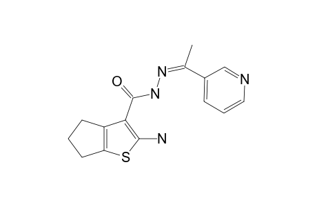 2-AMINO-5,6-DIHYDRO-N'-[1-(PYRIDINE-3-YL)-ETHYLIDENE]-4H-CYCLOPENTA-[B]-THIOPHENE-3-CARBOHYDRAZIDE