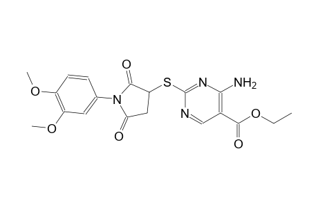 ethyl 4-amino-2-{[1-(3,4-dimethoxyphenyl)-2,5-dioxo-3-pyrrolidinyl]sulfanyl}-5-pyrimidinecarboxylate