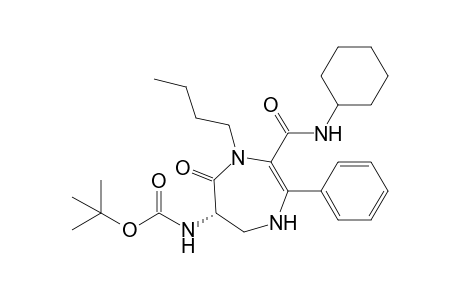 N-Cyclohexyl 4-n-butyl-2-phenyl-5-oxo-(S)-6-(tert-butoxycarbonylamino)-4,5,6,7-tetrahydro-1H-1,4-diazepine-3-carboxamide