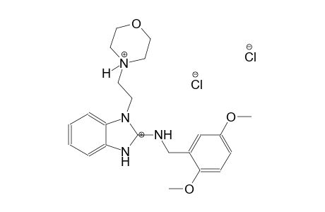 4-(2-(2-((2,5-dimethoxybenzyl)iminio)-2,3-dihydro-1H-benzo[d]imidazol-1-yl)ethyl)morpholin-4-ium chloride