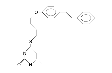 6-Methyl-4-(E)-(stilbenyloxy-butylthio)-2(1H)-py rimidinone