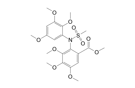 N-Mesyl-1,4,6-trimethoxy-2-(4,5,6-trimethoxy-2-methoxycarbonylanilino)benzene