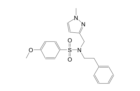 4-methoxy-N-[(1-methyl-1H-pyrazol-3-yl)methyl]-N-(2-phenylethyl)benzenesulfonamide
