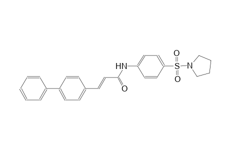 (E)-3-(4-phenylphenyl)-N-(4-pyrrolidin-1-ylsulfonylphenyl)prop-2-enamide