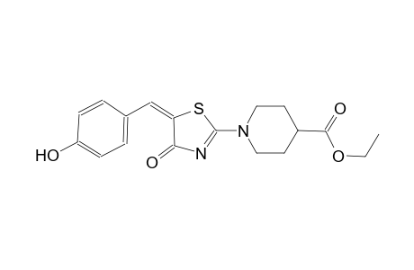ethyl 1-[(5E)-5-(4-hydroxybenzylidene)-4-oxo-4,5-dihydro-1,3-thiazol-2-yl]-4-piperidinecarboxylate