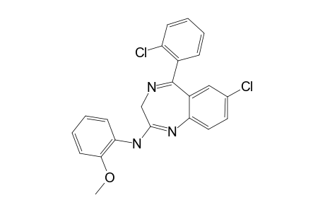 2-(ORTHO-METHOXYAMINOPHENYL)-3H-5-(ORTHO-CHLOROPHENYL)-7-CHLORO-1,4-BENZODIAZEPINE