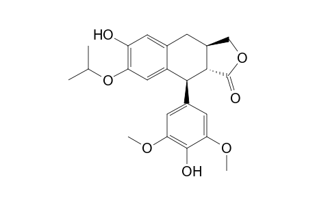 (3aR,4S,9aR)-4-(3,5-dimethoxy-4-oxidanyl-phenyl)-7-oxidanyl-6-propan-2-yloxy-3a,4,9,9a-tetrahydro-1H-benzo[f][2]benzofuran-3-one