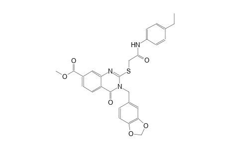 7-quinazolinecarboxylic acid, 3-(1,3-benzodioxol-5-ylmethyl)-2-[[2-[(4-ethylphenyl)amino]-2-oxoethyl]thio]-3,4-dihydro-4-oxo-, methyl ester