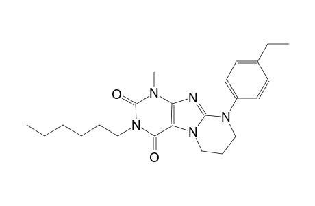 9-(4-ethylphenyl)-3-hexyl-1-methyl-6,7,8,9-tetrahydropyrimido[2,1-f]purine-2,4(1H,3H)-dione
