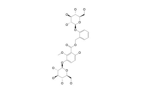 LEIOCARPOSIDE;3-BETA-D-GLUCOPYRANOSYLOXY-2-METHOXY-6-HYDROXYBENZOIC_ACID_2'-BETA-D-GLUCOPYRANOSYLOXY_BENZYLESTER
