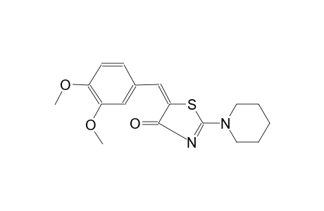 4(5H)-thiazolone, 5-[(3,4-dimethoxyphenyl)methylene]-2-(1-piperidinyl)-, (5E)-