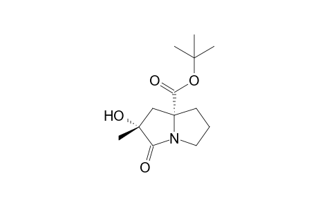 tert-Butyl (2R*,7aR*)- 2-hydroxy-2-methyl-3-oxotetrahydro-1H-pyrrolizine-7a(5H)-carboxylate