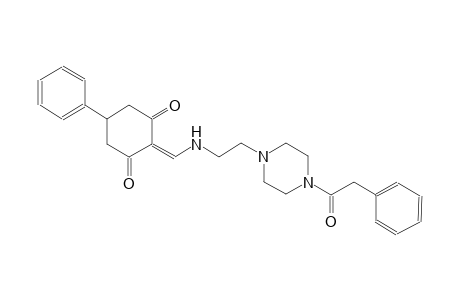 1,3-cyclohexanedione, 5-phenyl-2-[[[2-[4-(phenylacetyl)-1-piperazinyl]ethyl]amino]methylene]-