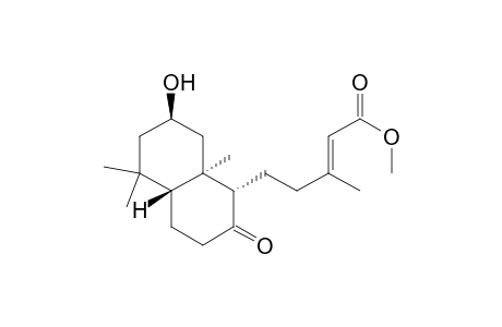 2-Pentenoic acid, 5-(decahydro-7-hydroxy-5,5,8a-trimethyl-2-oxo-1-naphthalenyl)-3-methyl-, methyl ester, [1S-[1.alpha.(E),4a.beta.,7.beta.,8a.alpha.]]-