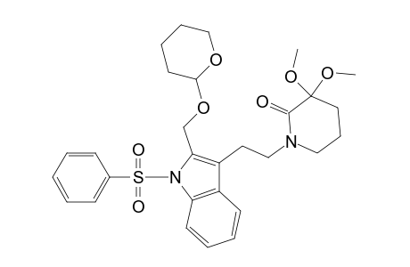 1-[2-[1-(benzenesulfonyl)-2-(2-oxanyloxymethyl)-3-indolyl]ethyl]-3,3-dimethoxy-2-piperidinone