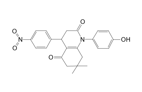 1-(4-hydroxyphenyl)-7,7-dimethyl-4-(4-nitrophenyl)-3,4,6,8-tetrahydroquinoline-2,5-dione