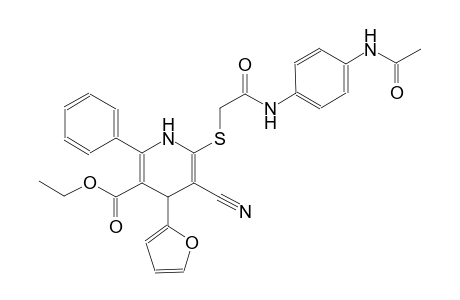 ethyl 6-({2-[4-(acetylamino)anilino]-2-oxoethyl}sulfanyl)-5-cyano-4-(2-furyl)-2-phenyl-1,4-dihydro-3-pyridinecarboxylate