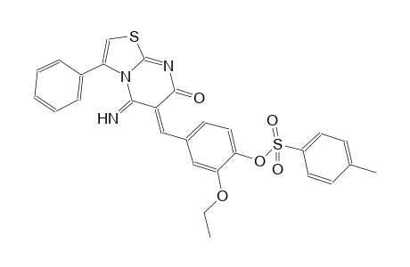 7H-thiazolo[3,2-a]pyrimidin-7-one, 6-[[3-ethoxy-4-[[(4-methylphenyl)sulfonyl]oxy]phenyl]methylene]-5,6-dihydro-5-imino-3-phenyl-, (6Z)-