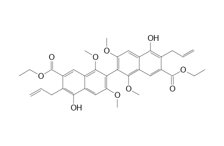 Diethyl 5,5'-dihydroxy-6,6'-diallyl-1,1',3,3'-tetramethoxy-2,2'-binaphthalene-7,7'-dicarboxylate