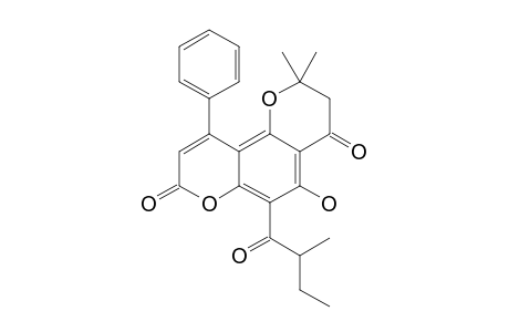 3,4-DIHYDRO-5-HYDROXY-2,2-DIMETHYL-6-(2-METHYLBUTANOYL)-4-OXO-10-PHENYL-2H-PYRANO-[2,3-F]-CHROMEN-8-ONE