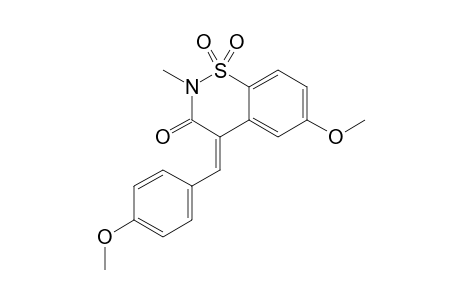 2-METHYL-6-METHOXY-1,2-BENZOTHIAZIN-3-ONE-4-(4'-METHOXYBENZYLIDENE)-1,1-DIOXIDE