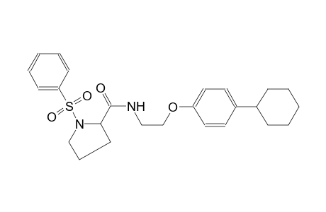 1-(benzenesulfonyl)-N-[2-(4-cyclohexylphenoxy)ethyl]-2-pyrrolidinecarboxamide