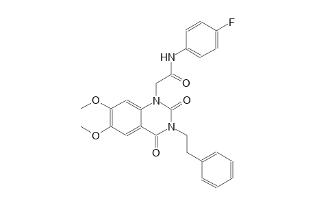 2-(6,7-dimethoxy-2,4-dioxo-3-(2-phenylethyl)-3,4-dihydro-1(2H)-quinazolinyl)-N-(4-fluorophenyl)acetamide